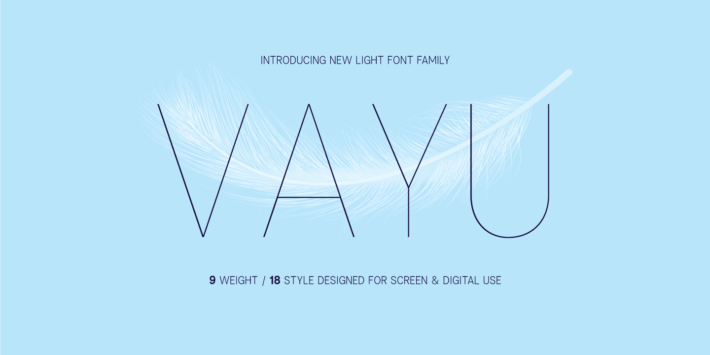 Ejemplo de fuente Vayu Sans Light Italic